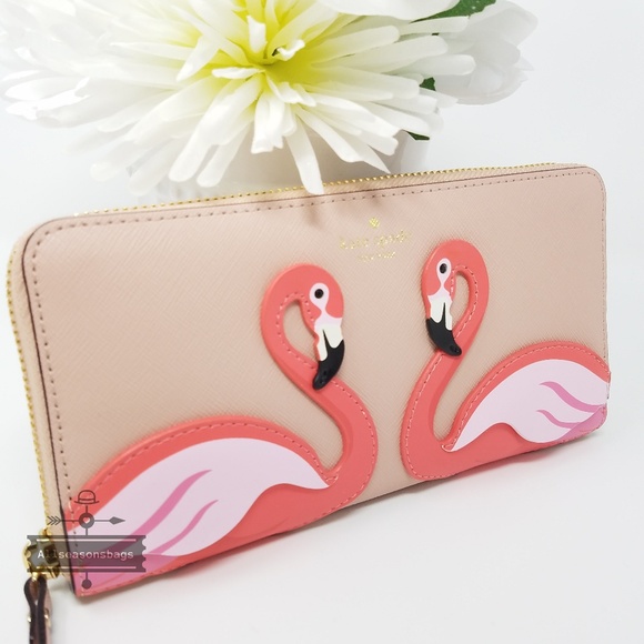🔽 Kate spade flamingo by the pool wallet nwt - Picture 4 of 7